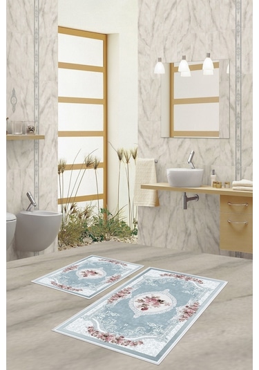 West Home Dijital Baskı Yıkanabilir Kaymaz Taban Salon Halısı Mutfak Halısı Yolluk Ve Banyo Paspası Wh 031 Blue