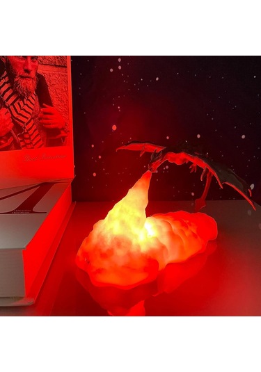 Qingmipy 3d Baskılı Usb Şarjlı Led Gece Lambası - Çocuklar İçin Buz Ejderha Tasarımı, Çevre Dostu Pla Malzeme Çok Renkli