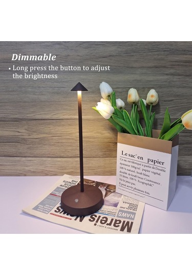 Maiyame 3000 Mah Pil Geliştirilmiş Taşınabilir Led Masa Lambası, 2 Seviye Parlaklık Ayarlı Dokunmatik, Ip54 Suya Dayanıklı Alüminyum Kasa