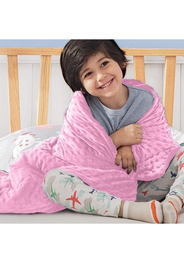 Pembe Bebek Yumuşak Minky Noktalı Battaniye Sıcak Polar Bebek Arabası Örtüsü Yorgan Kundaklama Yatak Pembe