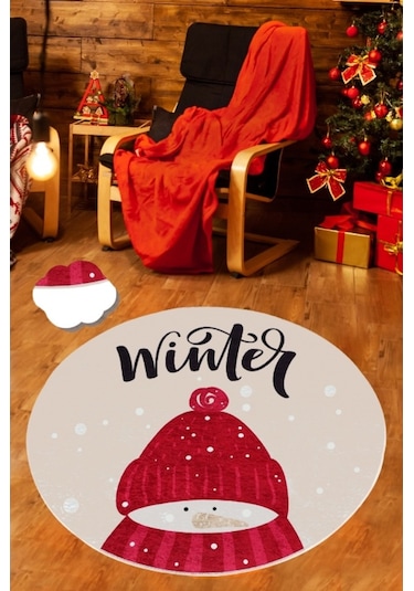 Winter DJT Yeni Yıl Yılbaşı Halısı 140 CM