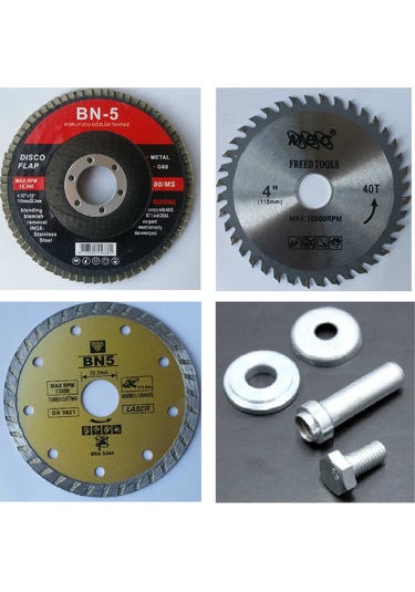 Mermer Granit Fayans Ahşap Taş Beton Kesme Zımpara Diski Seti 2li