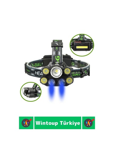 Profesyonel Kamp Balıkçı Deprem Güçlü Işık 8 Mod Yüksek Mesafeli Güçlü Kafa Lambası Çok Renkli