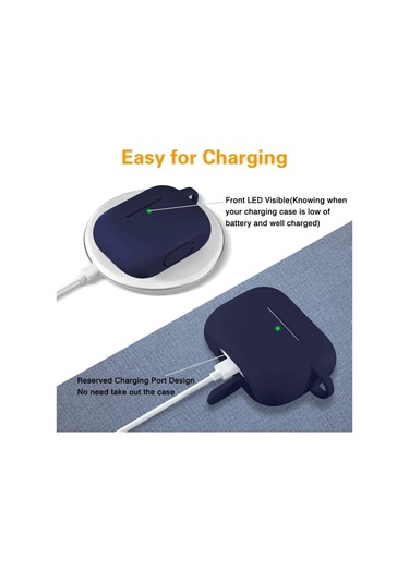 Airpod 3 Nesil Uyumlu Kılıf Silikon Kapak Arka Koruma Kabı Koruyucu Kılıf Lacivert Belirtilmemiş Ai Diğer