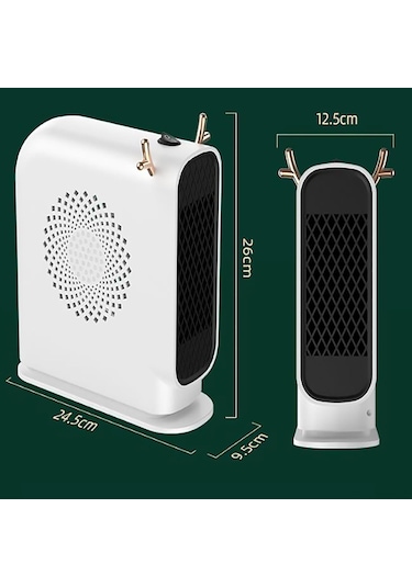 Moveevo Ev Isıtıcı Küçük Boy Hızlı Isı Altyapısı - 500w Allyuminyum Tel Isıtma - Avrupa Standartı - Beyaz