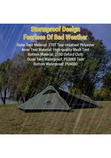 Yifomall Tek Kişilik Ultra Hafif Alüminyum Direkli 4 Mevsim Su Geçirmez Moskit Önleyici Doğa Kamp Tente Özel Zemin Bezi Çok Renkli