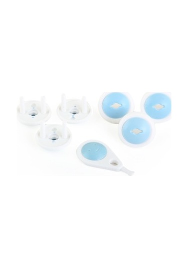 Büro Ev Bebek Güvenliği İçin 6adet Anahtarlı Çocuk Koruma Priz Kilidi Seti Gri