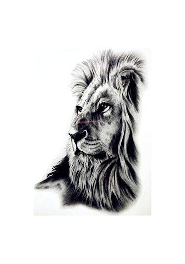 Hediyevakti Aslan Geçici Dövme Tattoo Siyah