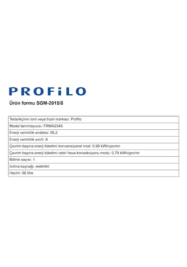Profilo FRMA234S 66 L Ankastre Fırın