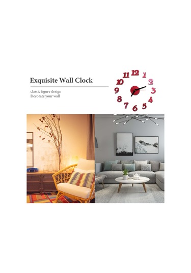 Yifomall Modern Dıy Sessiz Duvar Saati - 40cm Akrilik Dekoratif Saat Kırmızı, Siyah, Gümüş, Sarı Kırmızı