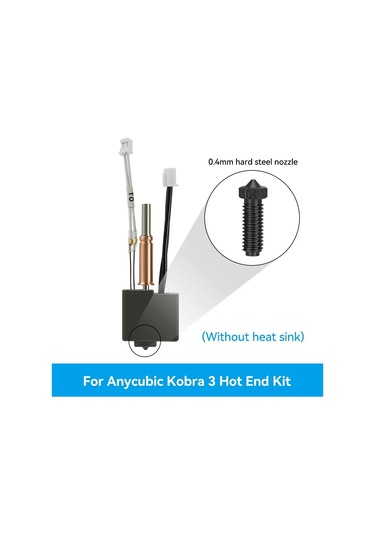Yuntech01 Anycubic Kobra 3 İçin 24v 50w Fdm 3d Yazıcı Ekstruder Seti - 0.4mm Çelik Uçlu, Pla/abs/petg Destekli Isıtıcı Tüpü Ve Termistör Dahil Soğutucu Hariç