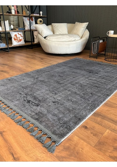 Saraz Halı Puffy Kabartma Desenli Yıkanabilir Kaymaz Taban Salon Halısı Mutfak Koridor Halısı S51