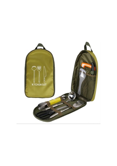 Symbee Kahverengi Kamp Çadır Mutfak Gereçleri Çantası Nilon Taşınabilir Outdoor Malzeme Saklama Çantası Kahverengi