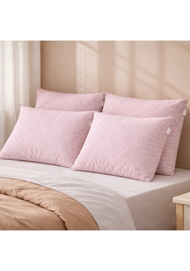 4'lü Pamuklu 50x70 Yastık Kılıfı Pembe