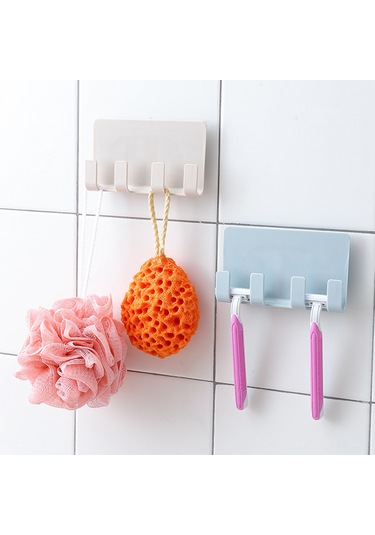 Konesam Duvar Üstü Şarjlı Telefon Tutucu - Deliksiz Yapi, 4 Kanca Depolama, Abs Malzeme, Beyaz