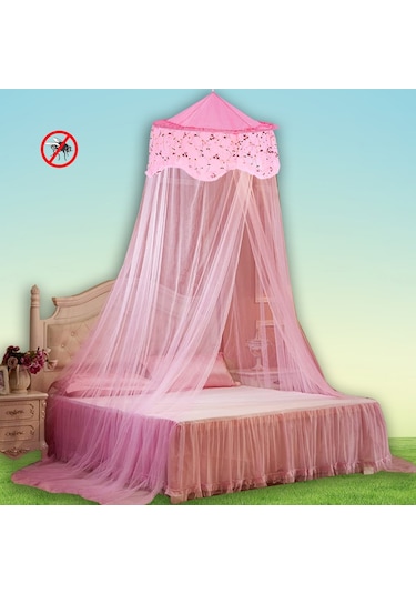 Yatak Gölgelikli Mega Boy Lüks Cibinlik Sineklik - Pembe