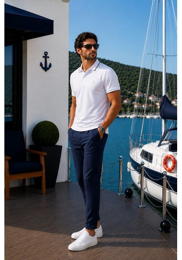 Alexander Gardi Polo Yaka Düğme Detaylı T-shirt Beyaz