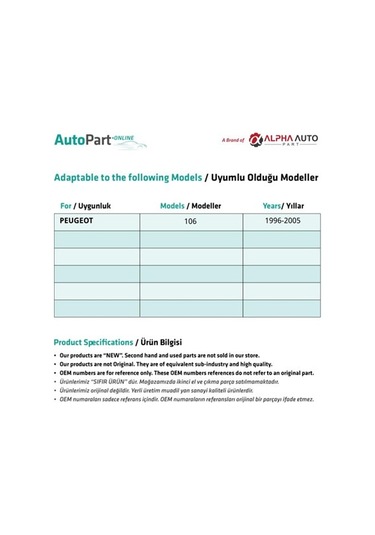 Peugeot 106 İçin Ön Cam Tamir Seti-sağ-sol-set