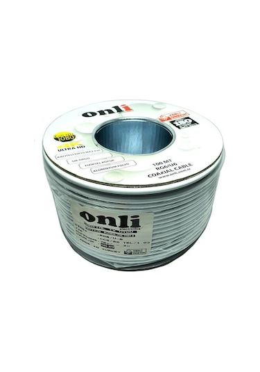 Onli Rg6U6 Beyaz Anten Kablosu 100 Metre 80 Tel