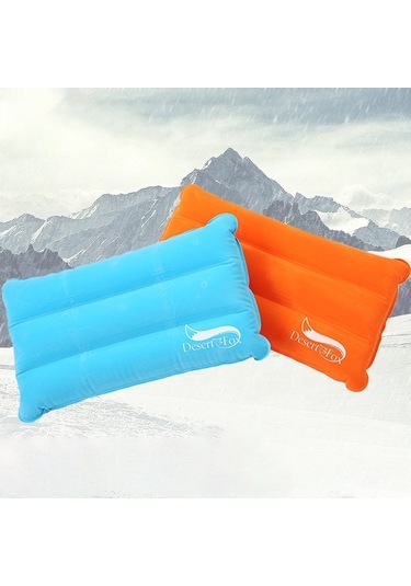 Prestigegoods Desert & Fox Outdoor Hafif Kamp Yastığı, Turuncu, 42x24cm, Hava Valfi, Hafif, Konforlu, Seyahat & Kamp İçin Turuncu