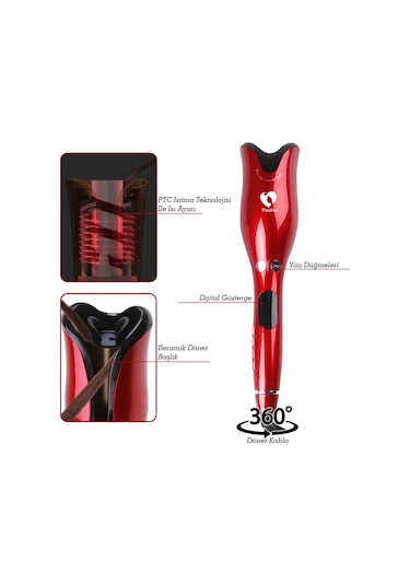 Prodiva Otomatik Red Rose Saç Kıvırma Maşası