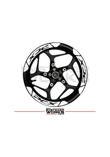 Honda Pcx Jant Şeridi Geniş Sticker Dıştan İçe Kaliteli Yüksek Yapışkanlı Sticker Beyaz