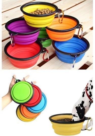 Büro Ev Evcil Hayvanı İçin Katlanır Kedi Köpek Mama Su Haznesi