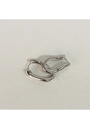 Kıvrımlı Şık Çelik Silver Küpe Gold