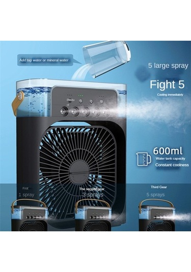 Ofis Yatak Odası-b Için Klima 5 Delikli Sprey Sessiz Masa Fanı 2087 Yeşil