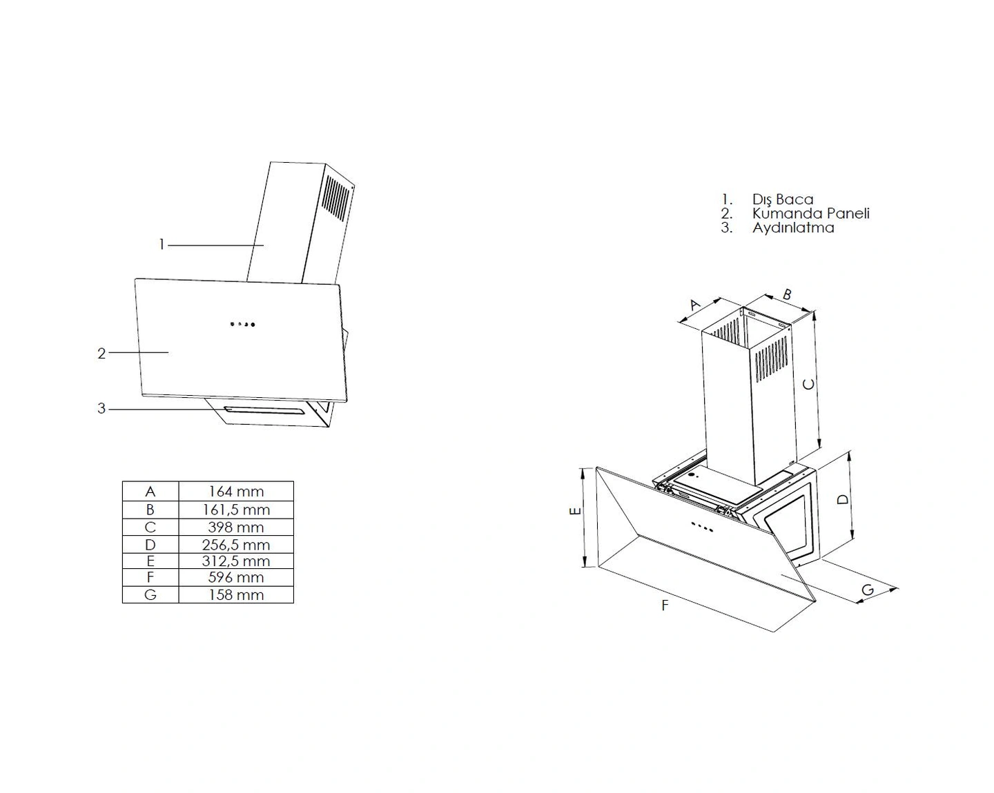 Simfer SB8253 - T3048 - SD8728 Trend Beyaz Cam 3'lü Ankastre Set