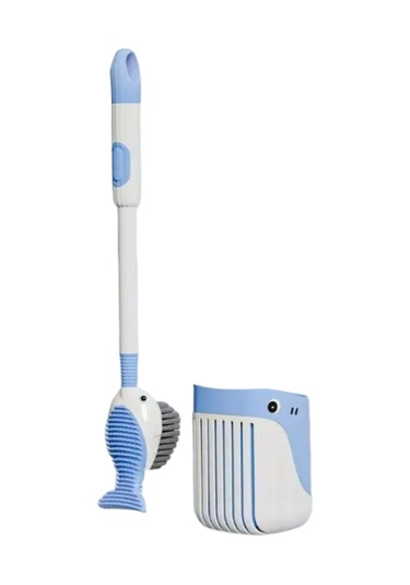 Yunboo "silikon Tuvalet Fırçası Seti: Süction Cup Tabanlı, Temizleyici İçeren, Kırmızı Renkli" Kırmızı