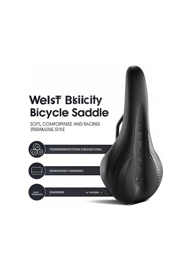 Suofeng "yüksek Esneklikli Konforlu Bisiklet Sele - Kalın Tabanlı, Nefes Alabilir, Kaymaz Pu Malzeme" Siyah