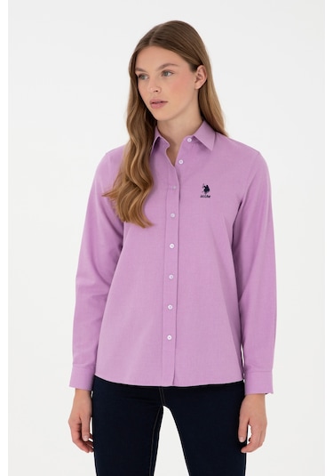 U.s. Polo Assn. Kadın Lila Gömlek Desenli 50297012-vr034 Lila