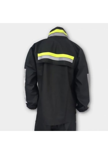 Aldos Pvc Alt Üst Takım Motorcu Yağmurluğu Siyah - Neon Yeşil