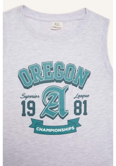 Defacto Erkek Çocuk Bisiklet Yaka Baskılı Atlet E4185a825hsgr400 Gri