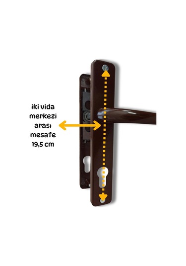 Pvc Kapılar İçin Metal Kapı Kolu Koyu Kahverengi