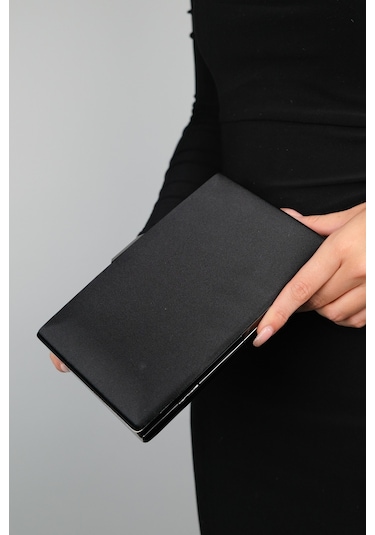 Luvishoes Dallas Siyah Saten Kadın Abiye Çanta Çok Renkli