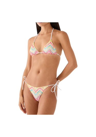 Missoni Zigzag Desenli Üçgen Bikini Çok Renkli
