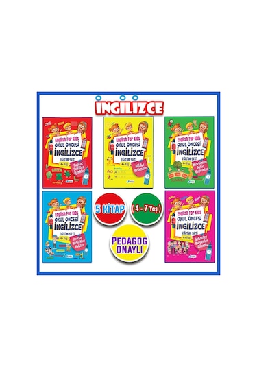 4 - 7 Yaş Ingilizce Eğitim Seti 5 Kitap