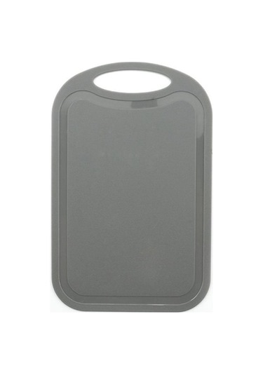 Novahub Groove Kaymaz Plastik Kesme Tahtası Dikdörtgen Doğrama Bloğu Doğrama Tahtası Et Meyve Gri Gri