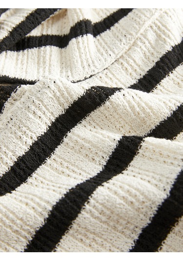 Jack & Jones Kadın Çizgili Straplez Bluz - Linnea - 12277369 Black