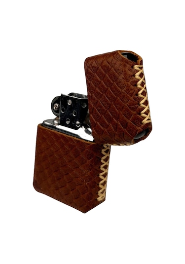 Handmade El Yapımı Hakiki Deri Zippo Modeli Çakmak Taba