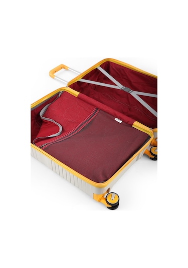 Ççs 5239 Polipropilen Büyük Boy Valiz Beyaz-sarı Beyaz - Sarı