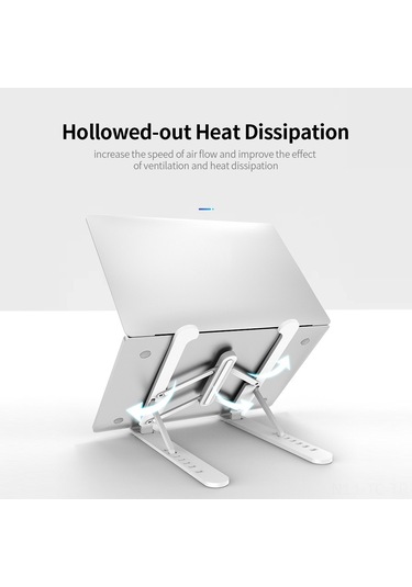 Skycity 11-17 İnç Laptop Ve Tablet İçin 6 Seviye Yükseklik Ayarlı Katlanabilir Soğutucu Masaüstü İçin Yükseltici Stand Pembe