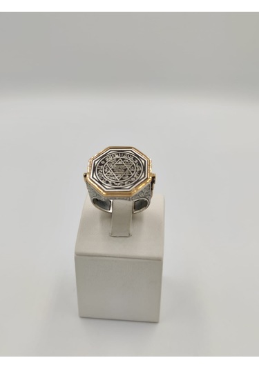 Hz. Süleyman Mührü Zorbey Taşsız Erkek Yüzüğü 24 Mm 925 Ayar Güm