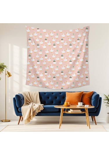 Noel Desenli 59x59 İnç Kare Duvar Halısı, Oturma Odası, Yatak Odası Ve Genç Odası İçin-a178