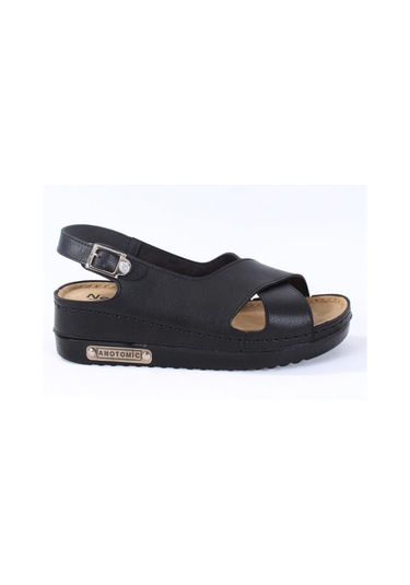 Dagoster Dza37-3031 Siyah Günlük Ortopedik Kadın Sandalet 001