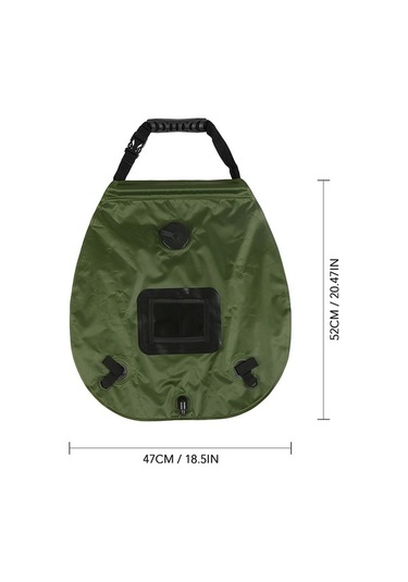 Pazly Su Torbası 20l Katlanabilir Kamp Duş Çantası, Taşınabilir Güneş Enerjili Sıcak Su Kabı Açık Hava İçin Yeşil