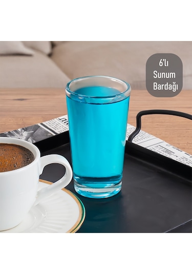 Porsima Glass 6591 Kahve Yanı Su Meşrubat Bardak Takımı 6lı Sunumluk Shot Bardağı Seti 100 cc