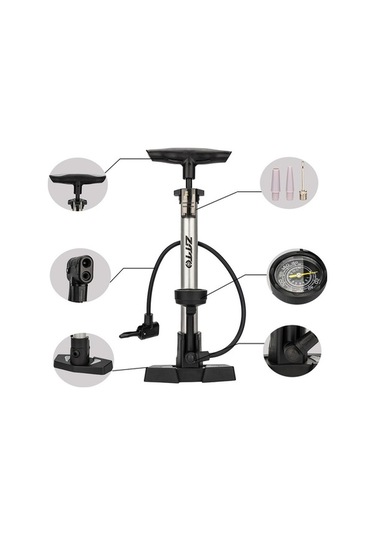 Maoyaya Ztto 160psi Alüminyum Bisiklet Pompası, Şarj Cihazı, Gümüş Renk